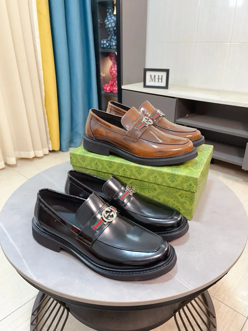 Men's men's shoes💰560🌹🌹Niuli [GUCCI] Formal men's leather shoes [strong][strong][strong] New model coming ~ original quality ☺The upper is imported from Italy with open edges, the leather is soft and delicate, and the wear-resistant and non-slip combination outsole is dignified and domineering, and the luxury charm is unobstructed! The natural and free nouveau riche leads the trend. Code number: 38-44